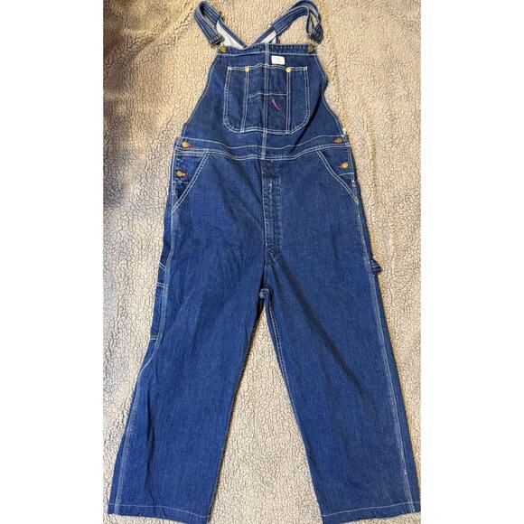 HISEA Men Heavy Duty Denim Bib Overall Relaxed Fit Workwear Dungarees - Picture 1 of 4
